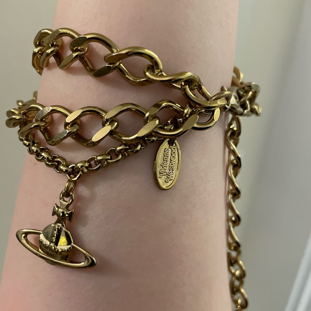 Vivienne Westwood multi chain gold bracelet anklet